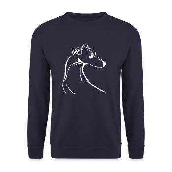 Lévrier italien blanc - Sweat-shirt Unisexe - marine - Devant - Alina (178cm) & Michal (187cm)