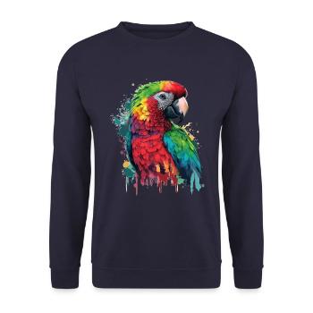 Bunter Papagei - Unisex Pullover - Navy - Vorne - Alina (178cm) & Michal (187cm)