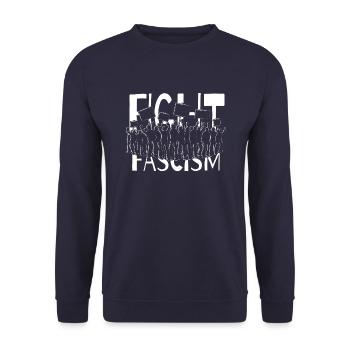 Fight Fascism! We are more! Anti-Fascism Demo - Unisex Sweatshirt - navy - Front - Alina (178cm) & Michal (187cm)