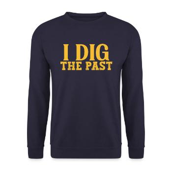 I dig the past Archäologie Design - Unisex Pullover - Navy - Vorne - Alina (178cm) & Michal (187cm)