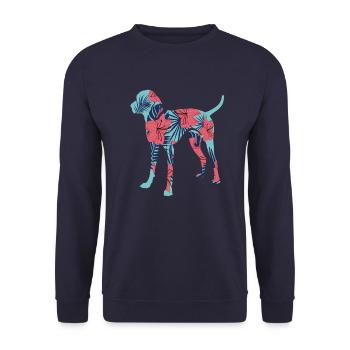 Weimaraner Dogs Dog Motif Weimaraner Girl - Unisex Sweatshirt - navy - Front - Alina (178cm) & Michal (187cm)