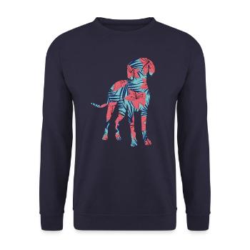 Braque de Weimar Chiens Dames Enfants Filles Braque de Weimar - Sweat-shirt Unisexe - marine - Devant - Alina (178cm) & Michal (187cm)