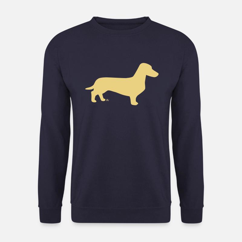 Kurzhaarige Dackelsilhouette - Unisex Pullover - Navy