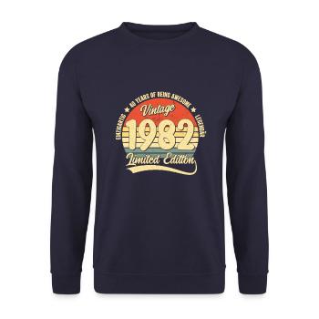 40 Jahre Geburtstag Mann Frau Deko Vintage Lustig - Unisex Pullover - Navy - Vorne - Alina (178cm) & Michal (187cm)