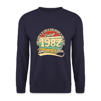40 Jahre Geburtstag Mann Frau Deko Vintage Lustig - Unisex Pullover - Navy - Vorne - Alina (178cm) & Michal (187cm)