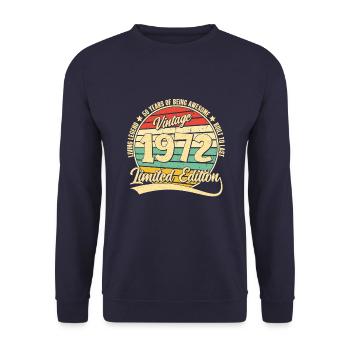 50 Jahre Geburtstag Mann Frau Deko Vintage Lustig - Unisex Pullover - Navy - Vorne - Alina (178cm) & Michal (187cm)