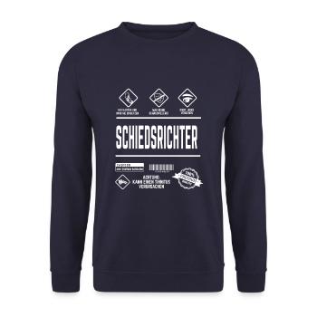 Schiedsrichter Fußball Spruch Schiri - Unisex Pullover - Navy - Vorne - Alina (178cm) & Michal (187cm)