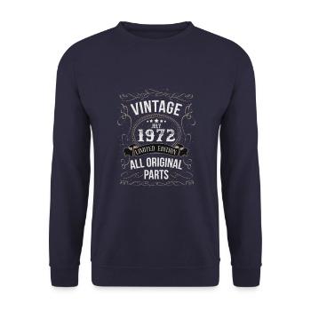 Juillet 1972 - cadeau du 50e anniversaire. Génial. - Sweat-shirt Unisexe - marine - Devant - Alina (178cm) & Michal (187cm)