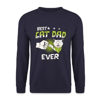 Chats papa chat papa chat amoureux - Sweat-shirt Unisexe - marine - Devant - Alina (178cm) & Michal (187cm)