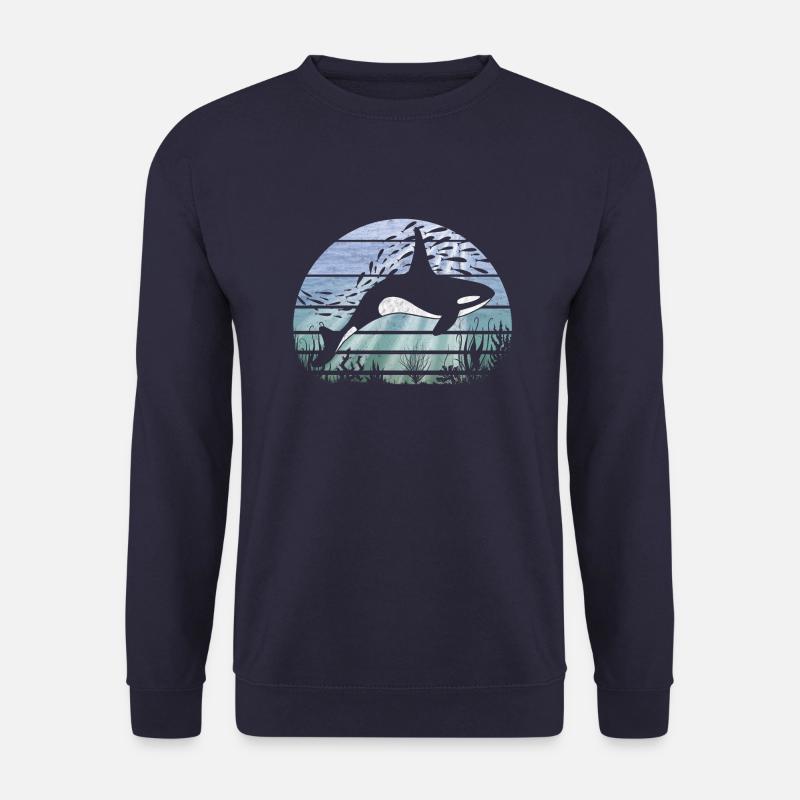Retro Unterwasserwelt Orca Schwertwal - Unisex Pullover - Navy