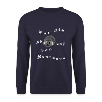 Abschafung von Montagen - hell - Unisex Pullover - Navy - Vorne - Alina (178cm) & Michal (187cm)