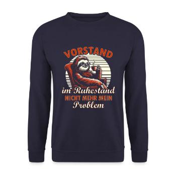 Vorstand Ruhestand - Unisex Pullover - Navy - Vorne - Alina (178cm) & Michal (187cm)