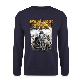 stand your ground2 - Unisex Pullover - Navy - Vorne - Alina (178cm) & Michal (187cm)