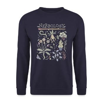 Harry Potter Herbology Botanical Herbs Design - Unisex Sweatshirt - navy - Front - Alina (178cm) & Michal (187cm)