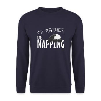 Prefer a nap casual kawaii tapir - Unisex Sweatshirt - navy - Front - Alina (178cm) & Michal (187cm)