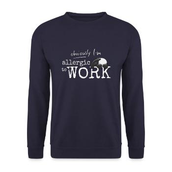 Allergic to work chilling kawaii tapir - Unisex Sweatshirt - navy - Front - Alina (178cm) & Michal (187cm)