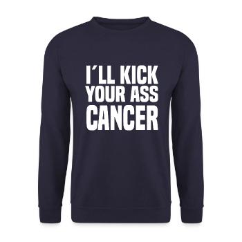 I'll Kick Your Ass Cancer - Unisex Pullover - Navy - Vorne - Alina (178cm) & Michal (187cm)