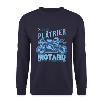 motard parfait plâtrier parfait - Sweat-shirt Unisexe - marine - Devant - Alina (178cm) & Michal (187cm)