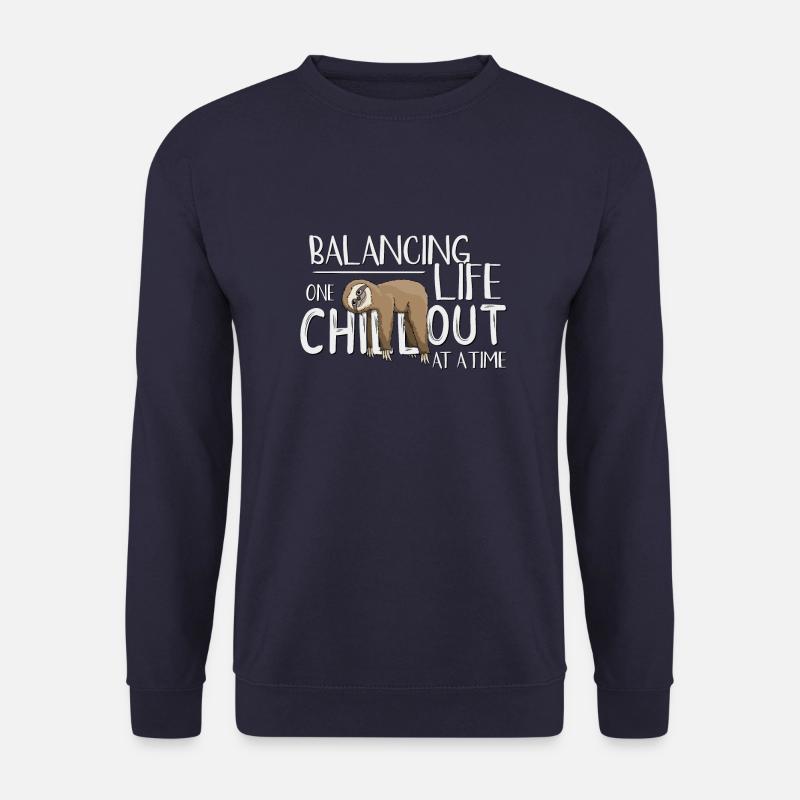 Balancing Life Faules gechilltes Faultier - Unisex Pullover - Navy
