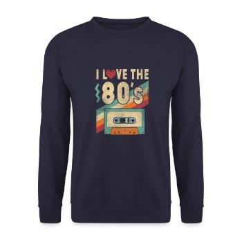 80s Shirt I Love The 80s - Clothes Women and Men - Unisex Sweatshirt - navy - Front - Alina (178cm) & Michal (187cm)