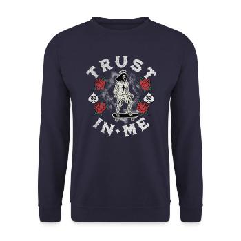 TRUST IN ME - Sweat-shirt Unisexe - marine - Devant - Alina (178cm) & Michal (187cm)