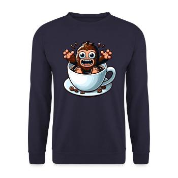 Bigfoot Coffee Coffee Drinker Coffee Lovers - Unisex Sweatshirt - navy - Front - Alina (178cm) & Michal (187cm)