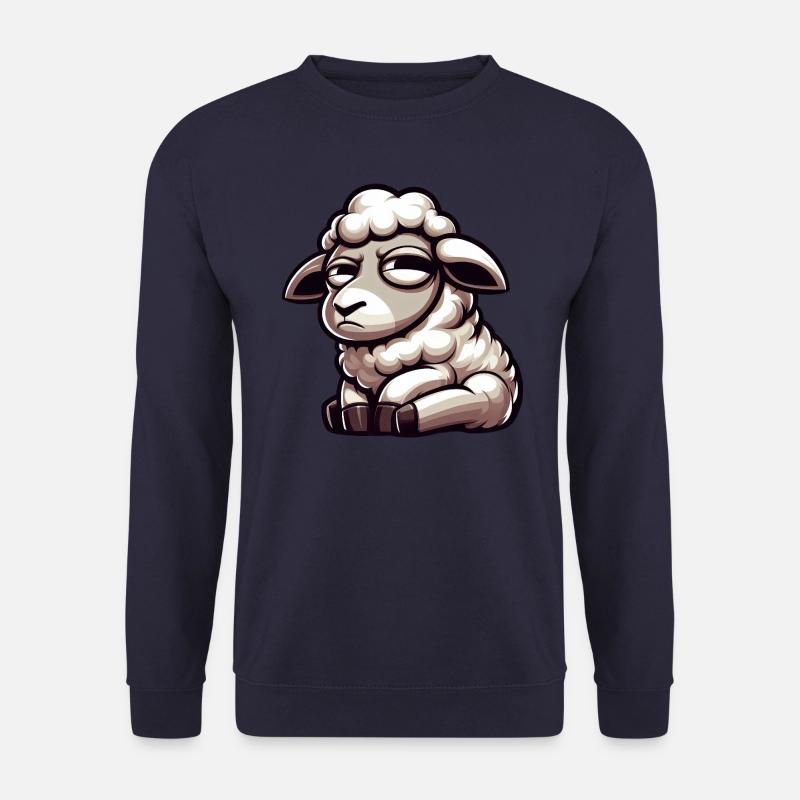 Skeptisches Schaf Comic Lustiger Stier - Unisex Pullover - Navy