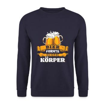 Bier formte diesen Körper Biertrinker - Männertag - Unisex Pullover - Navy - Vorne - Alina (178cm) & Michal (187cm)