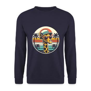 Lunettes de soleil girafe - Sweat-shirt Unisexe - marine - Devant - Alina (178cm) & Michal (187cm)