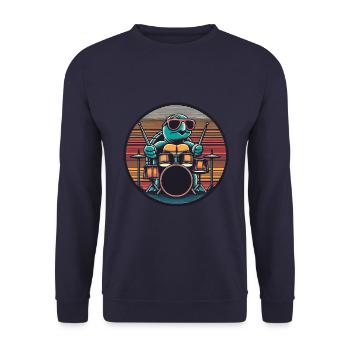 Turtle Drums - Unisex Sweatshirt - navy - Front - Alina (178cm) & Michal (187cm)