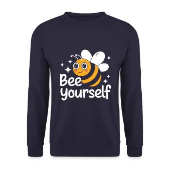 Honigbiene Imker Bienen Biene - Unisex Pullover - Navy - Vorne - Alina (178cm) & Michal (187cm)