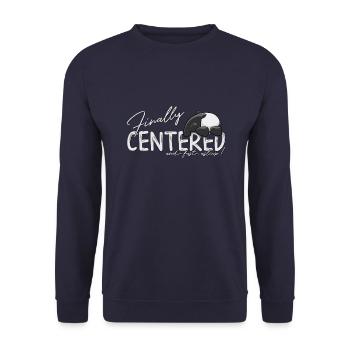 Finally Centered and Asleep Zen Yoga Tapir - Unisex Sweatshirt - navy - Front - Alina (178cm) & Michal (187cm)