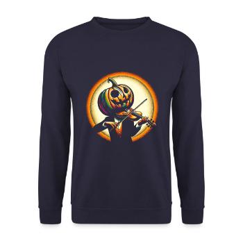 Halloween citrouille violon - Sweat-shirt Unisexe - marine - Devant - Alina (178cm) & Michal (187cm)