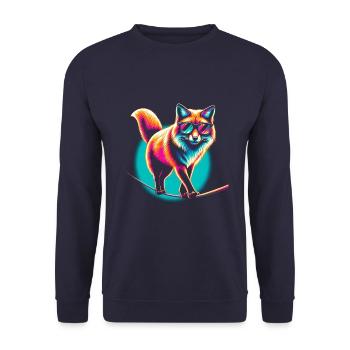 Fuchs Slackline - Unisex Pullover - Navy - Vorne - Alina (178cm) & Michal (187cm)