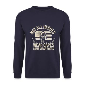 Soldat militaire vétéran - Sweat-shirt Unisexe - marine - Devant - Alina (178cm) & Michal (187cm)