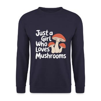 Mushroom Mushrooms Funghi Mushroom - Unisex Sweatshirt - navy - Front - Alina (178cm) & Michal (187cm)
