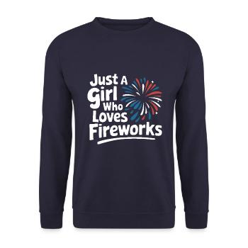 Pyrotechnics Fireworks Pyrotechnics - Unisex Sweatshirt - navy - Front - Alina (178cm) & Michal (187cm)