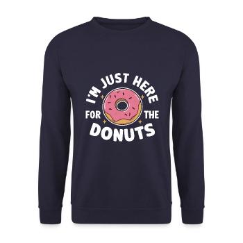 Donut Donuts Süßigkeiten Bagel - Unisex Pullover - Navy - Vorne - Alina (178cm) & Michal (187cm)