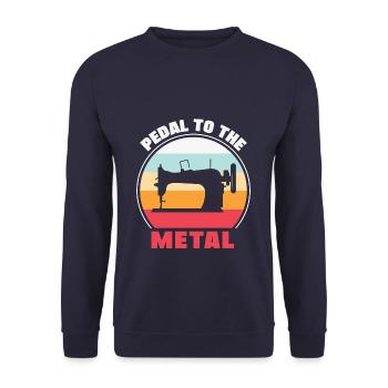 Retro Sewing Machine Lover For Sew Lovers - Unisex Sweatshirt - navy - Front - Alina (178cm) & Michal (187cm)