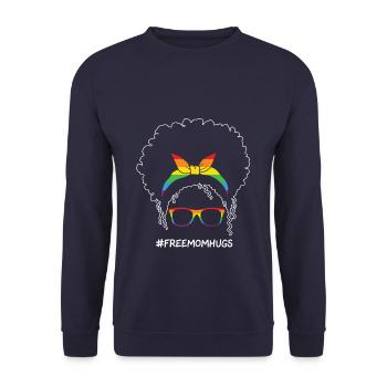 LBGT Flag Gay Pride Human Vintage Rainbow - Unisex Sweatshirt - navy - Front - Alina (178cm) & Michal (187cm)