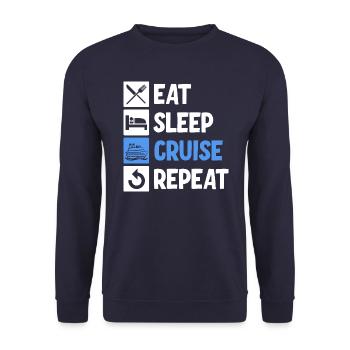 Family Cruise - Unisex Sweatshirt - navy - Front - Alina (178cm) & Michal (187cm)