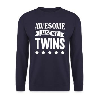 Fantastisch Wie Meine Zwillinge - Unisex Pullover - Navy - Vorne - Alina (178cm) & Michal (187cm)