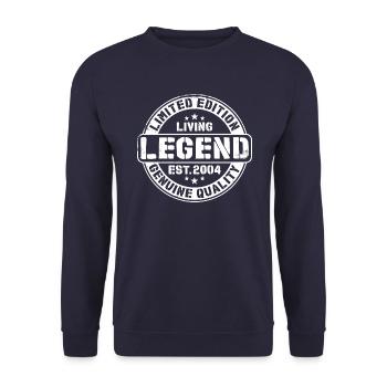 Legend 2004 Vintage Born Birthday - Unisex Sweatshirt - navy - Front - Alina (178cm) & Michal (187cm)