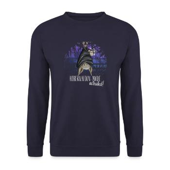 Mode hibernation activé ! Chauve-souris glaciale - Sweat-shirt Unisexe - marine - Devant - Alina (178cm) & Michal (187cm)