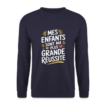Mes enfants sont ma plus grande réussite - Sweat-shirt Unisexe - marine - Devant - Alina (178cm) & Michal (187cm)