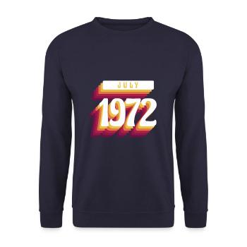 Juillet 1972 - Cadeau d’anniversaire de 50 ans. Génial. - Sweat-shirt Unisexe - marine - Devant - Alina (178cm) & Michal (187cm)