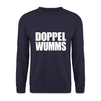 Doppel Wumms (Military Style) - Unisex Pullover - Navy - Vorne - Alina (178cm) & Michal (187cm)