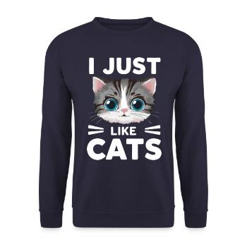 Chat Chats Amoureux Chat Propriétaire Chaton - Sweat-shirt Unisexe - marine - Devant - Alina (178cm) & Michal (187cm)