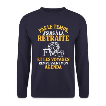 Retraite & voyages cadeau de départ à la retraite - Sweat-shirt Unisexe - marine - Devant - Alina (178cm) & Michal (187cm)