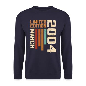 March 2004 Anniversary 2004 Retro 2004 March - Unisex Sweatshirt - navy - Front - Alina (178cm) & Michal (187cm)